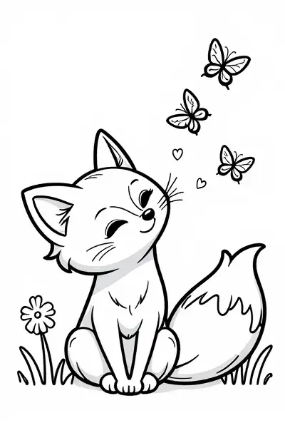 cute_fox_butterfly cute_fox_butterfly