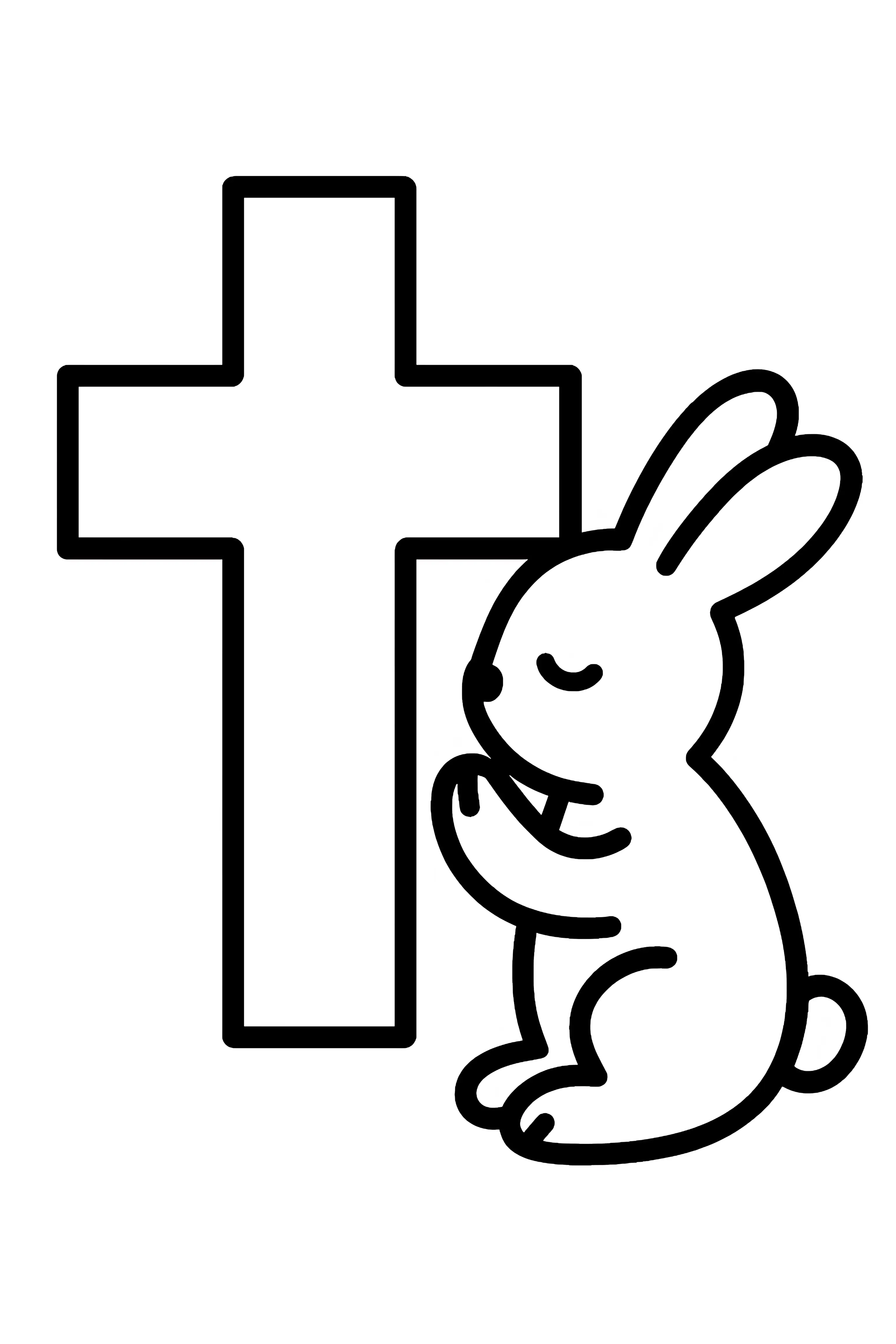 Easter Bunny Praying Cross